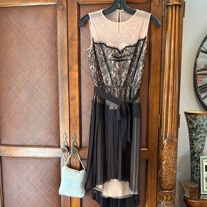 NWT BCBG Elegant  Black Lace Dress size small